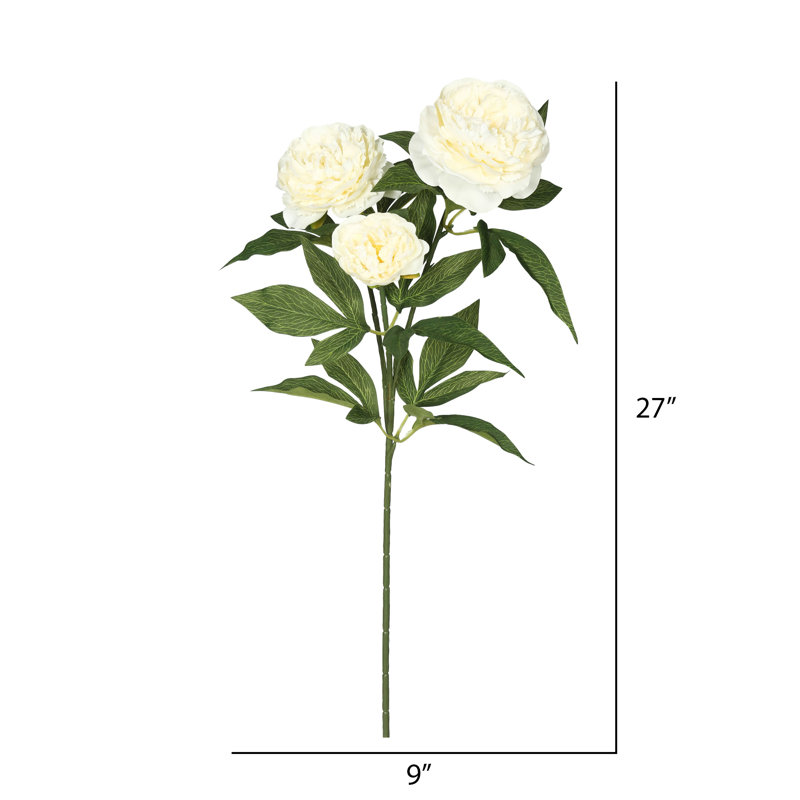 Rose artificiel Frangia 27 po, Crème