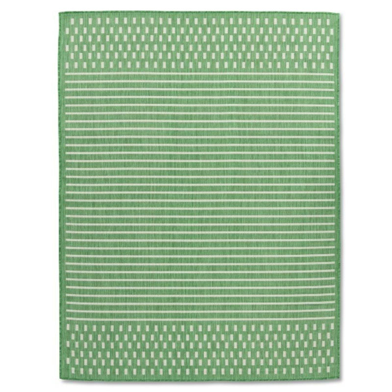 Tapis rayé vert Cabana, Rectangle 3 pi 3 po x 5 pi