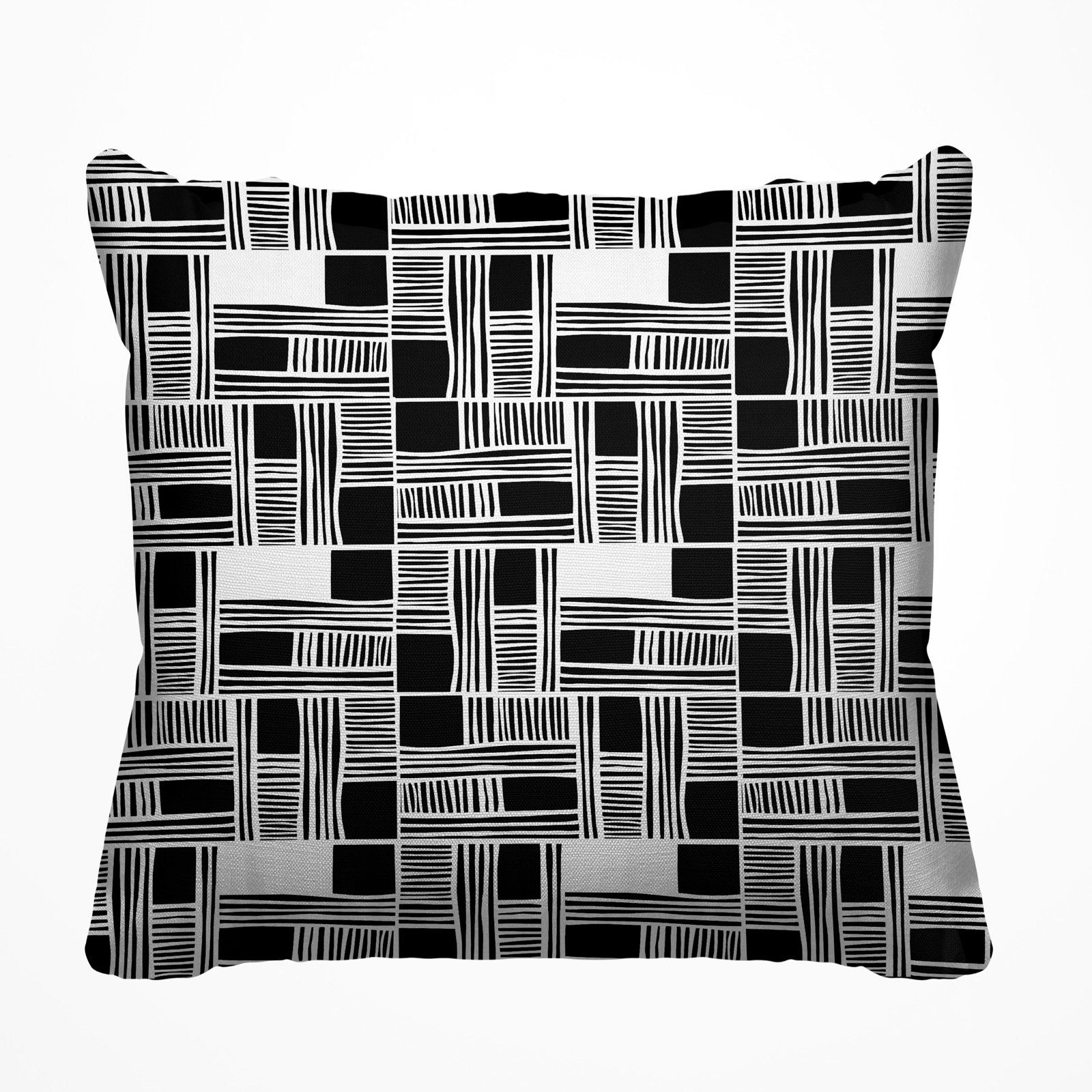 Kapri Indoor/Outdoor Throw Pillow, 17" x 17", Black, Square