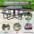 Outdoor Furniture 8-Person Coated Heavy-Duty Picnic Table with Umbrella Hole, Commercial-Grade Patio Dining Table-474210062-474210058