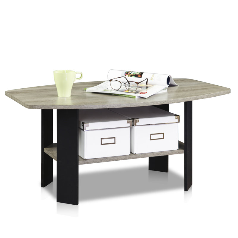 Castlewood Four Leg Coffee Table with Storage, French Oak Grey/Black