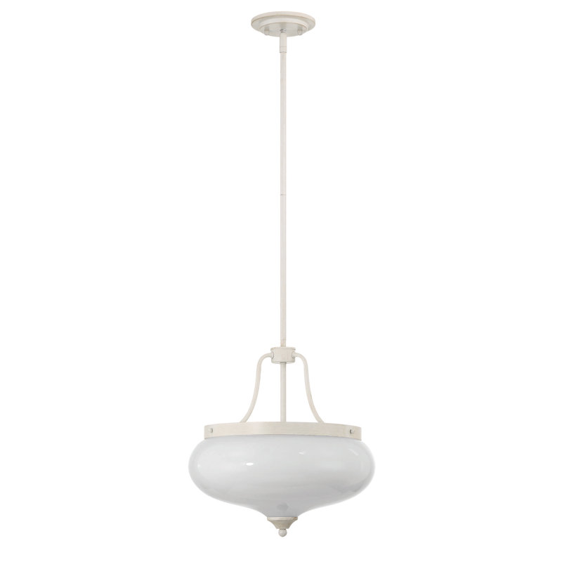 Genesa 3 - Light Vintage White Chandelier with Frosted Glass Shade