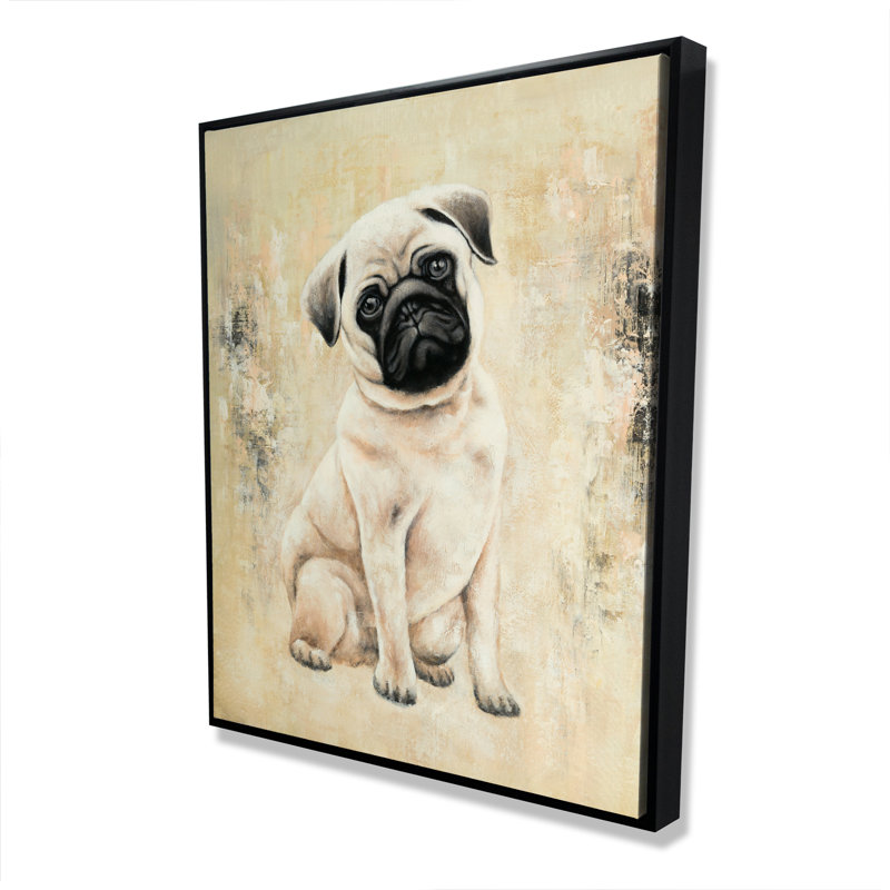Small pug dog | Framed canvas for living room decor