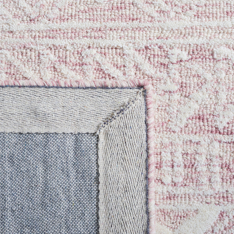 Kyndall Southwestern Handmade Tufted Wool Pink/Ivory Area Rug, Runner 2'3" x 8'