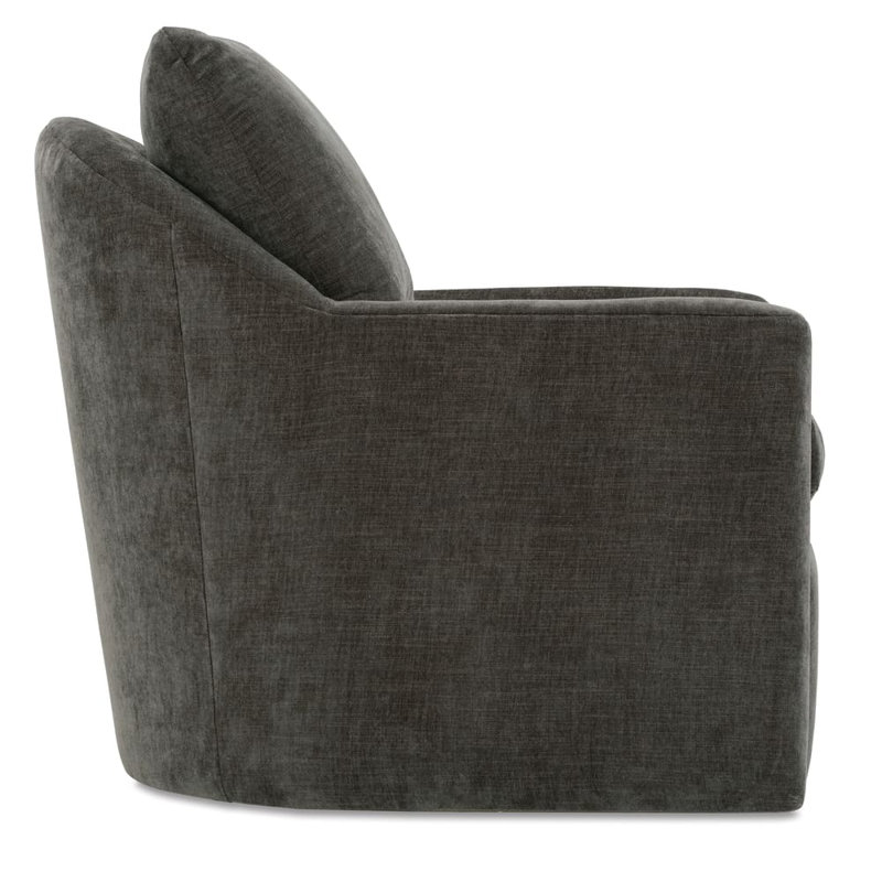 Laya Swivel Armchair, Charcoal Brown Chenille (22747-20)