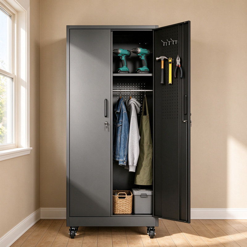 Armoire de rangement en métal 71 po H 2 portes Classic