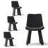 Modern Fully Upholstered Dining Chairs With Sculptural Base – Beige, Black, Green, Taupe, Set Of 4