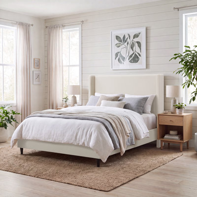 Ana Upholstered Wingback Platform Bed