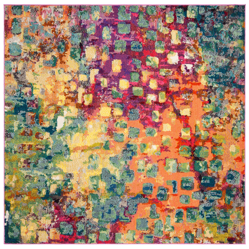 Tapis abstrait Vansickle Performance, Carré 3 pi