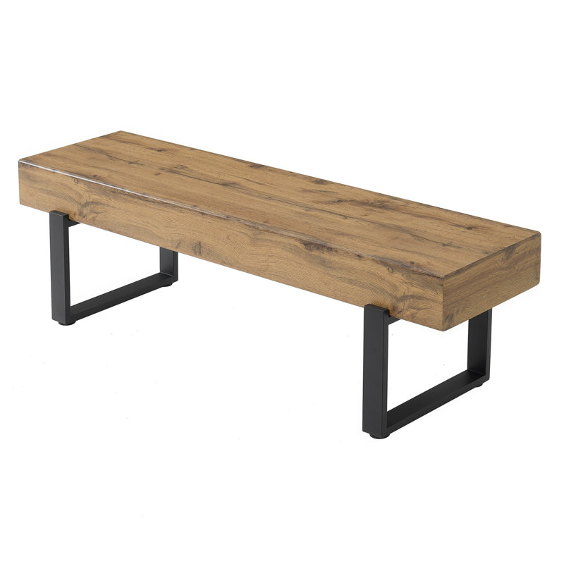 Banc de 59 po en bois pour la chambre à coucher à l'extrémité du lit, bancs de table de cuisine d'intérieur de ferme, banc à chaussures moderne polyvalent pour entrée, naturel