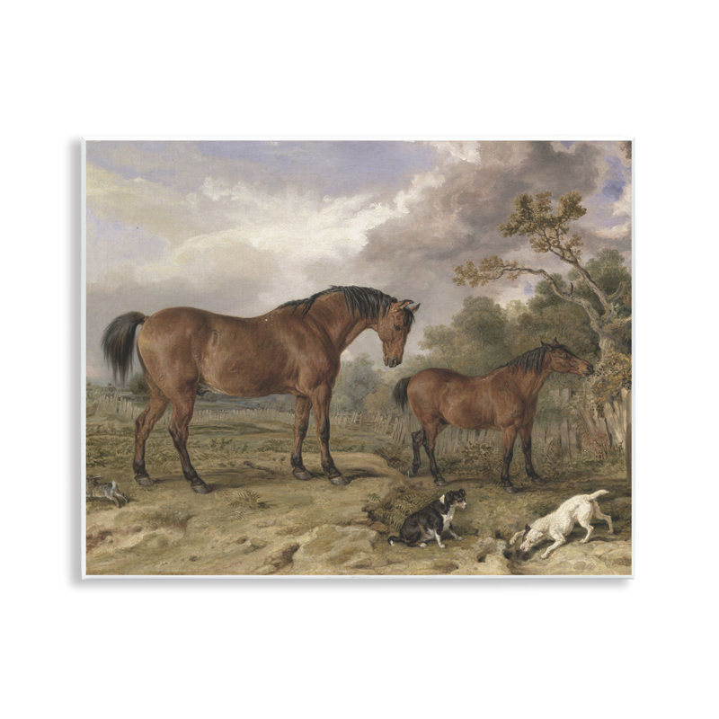 Plaque murale traditionnelle Wild Dogs & Horses, design par Corinne Haig