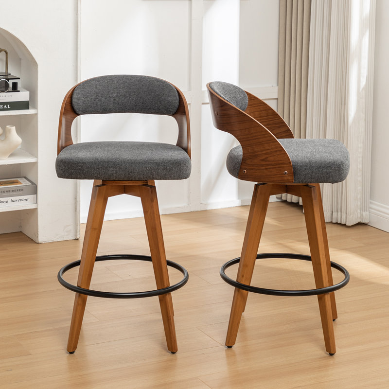 Cielito Swivel Bar Stool, Dark Grey, Bar Stool (76.2cm Seat Height)