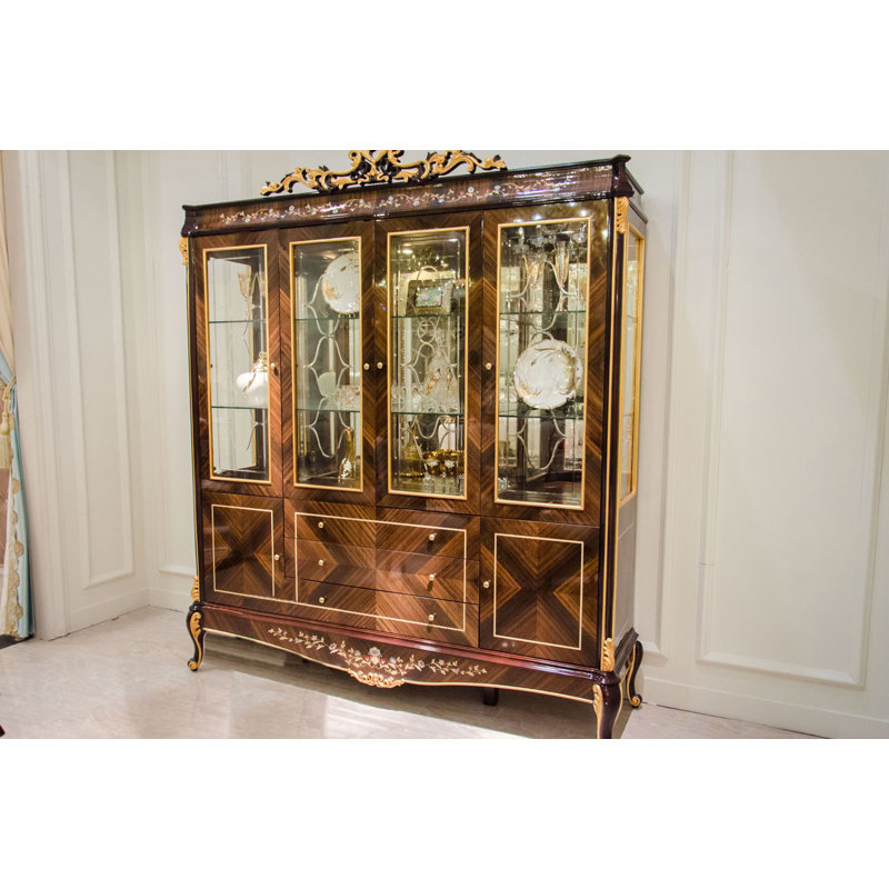 Athena Solid Wood Lighted China Cabinet
