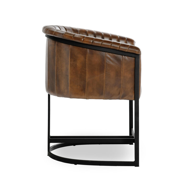 Seville Top Grain Leather Dining Chair In Brown