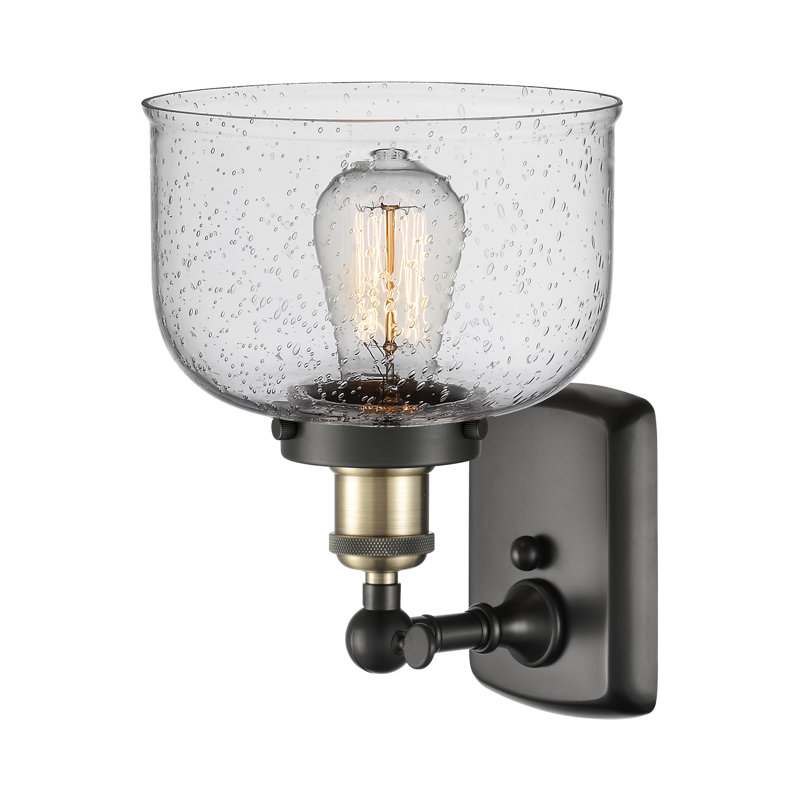 Applique murale 1 lumière 8 po Ballston Urban Bell, Ampoule non incluse, Grainé, Laiton antique noir