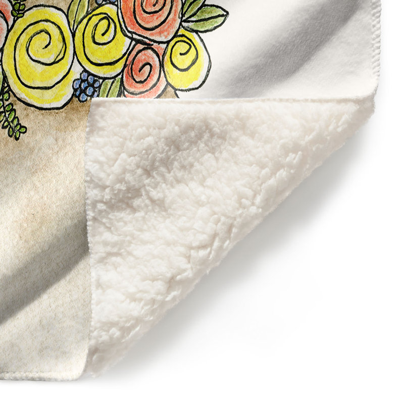 Couverture Tooth Llama, 51 po x 60 po, Blanc