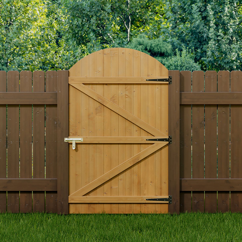 Casson Semi Braced Arch Top Strong Wooden Garden Gate, 90cm H x 150cm W x 6cm D