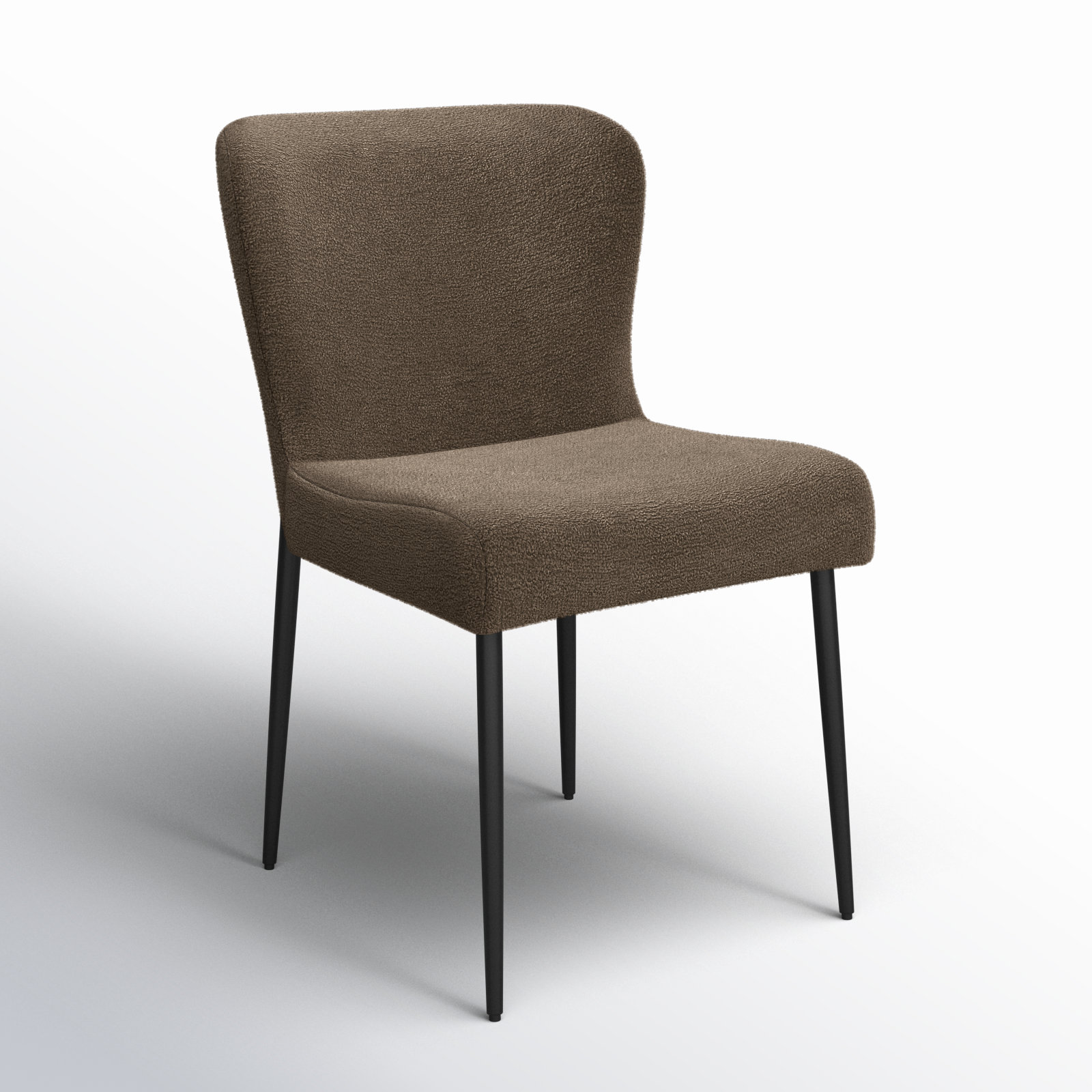 Estrella Boucle And Metal Legs Dining Chair, Brown