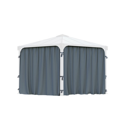 Palram - Canopia Palermo Milano and Martinique Gazebo Curtain Sidewall Gray