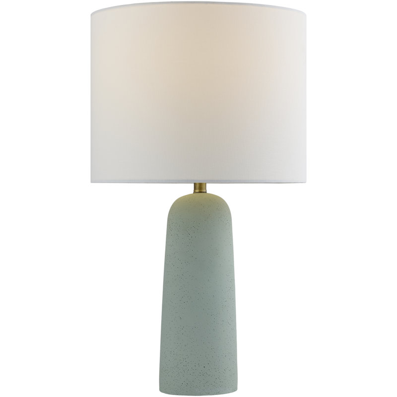 Lampe de table en béton avec abat-jour en lin 1 lumière Hansedt, Vert