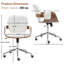 Chaise de bureau pivotante en similicuir inclinable et réglable en hauteur avec design en bois courbé-1603056805