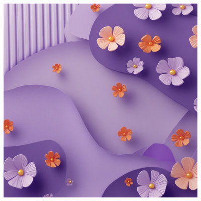 Édredon mauve à motif floral