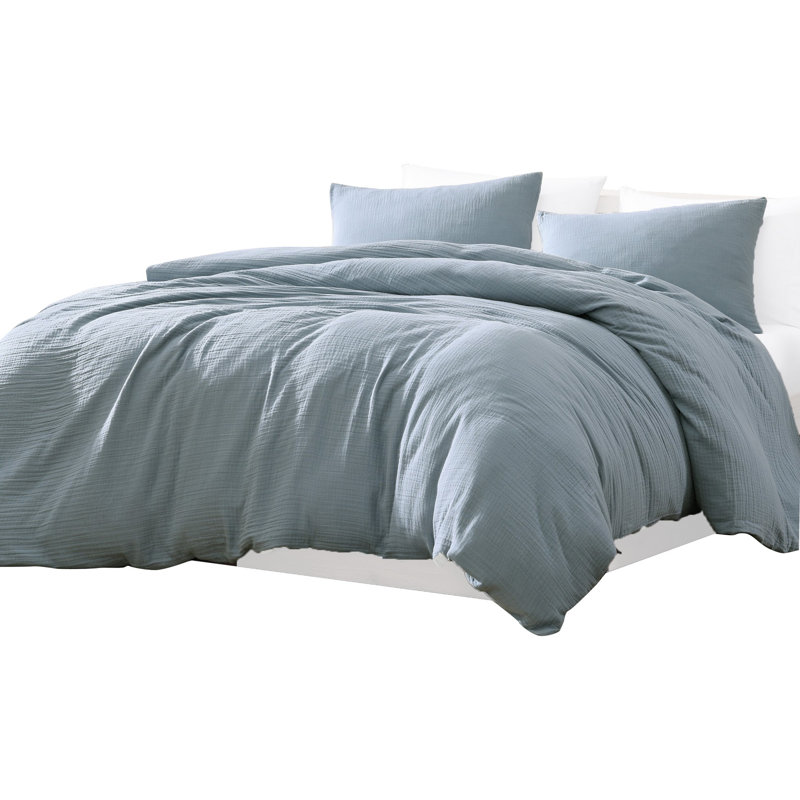  Microfiber 3 Piece Comforter, Queen Comforter + 2 Standard Shams, Blue