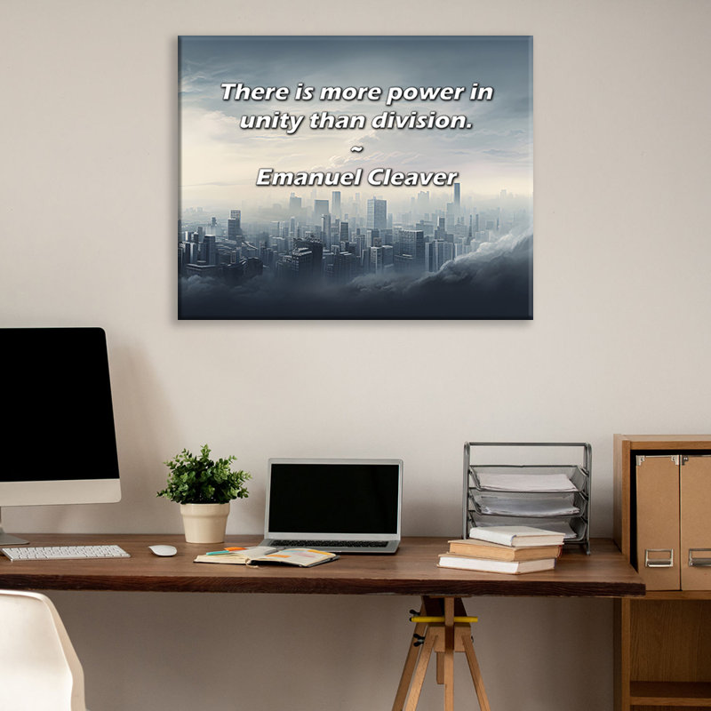 Citation artistique «Il y a plus de pouvoir dans l'unité que dans la division». Toile tendue By Gallery, H 17 po x l 24 po