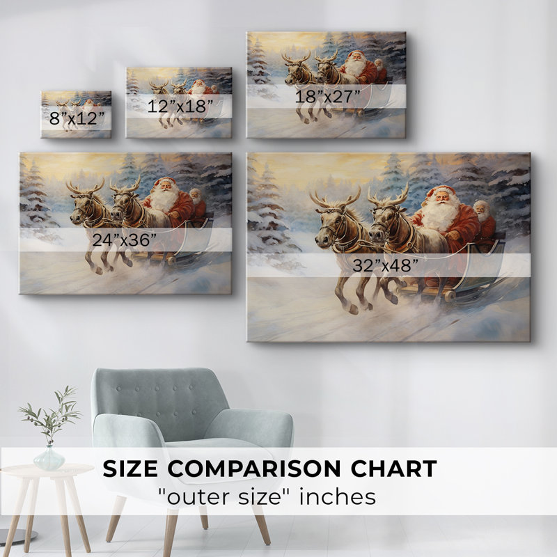 Christmas Holiday Arts - Toile tendue avec châssis, H 12 po x l 18 po