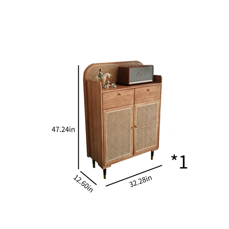Armoire d'appoint moderne simple en rotin tissé
