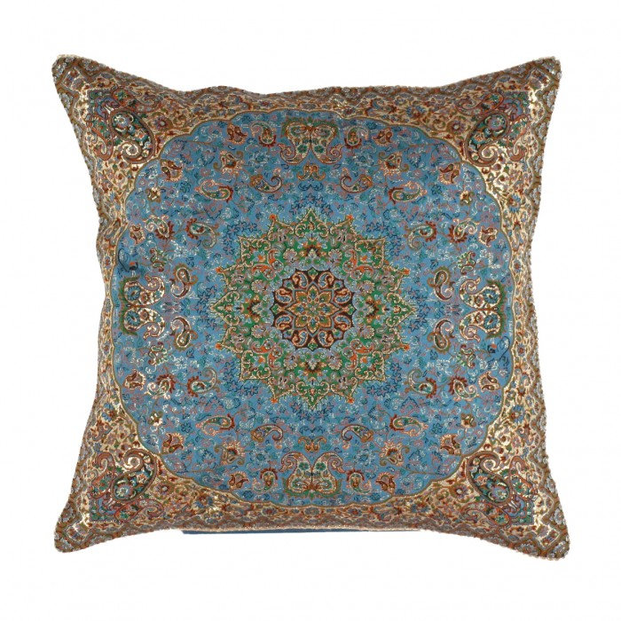 Oriental Throw Pillow, 20" H x 20" W, Black/Green/Salmon Oriental