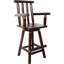 Tabouret de salle à manger en bois de sapin de style rustique avec accoudoir et pivotant à 360 ° pour diverses occasions Repose-pieds de bistro d'une capacité de 330 lb-466162244