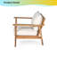 Chaise longue d'extérieur Mid-Century moderne - Structure en bois de teck massif avec coussins en polyester résistant aux intempéries - Patio, jardin ou balcon