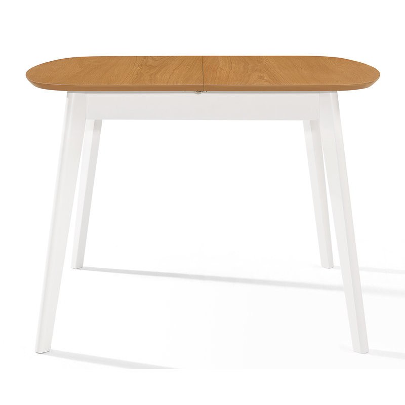Ahwahnee Extendable Oak Oval Solid Wood Base Dining Table, White