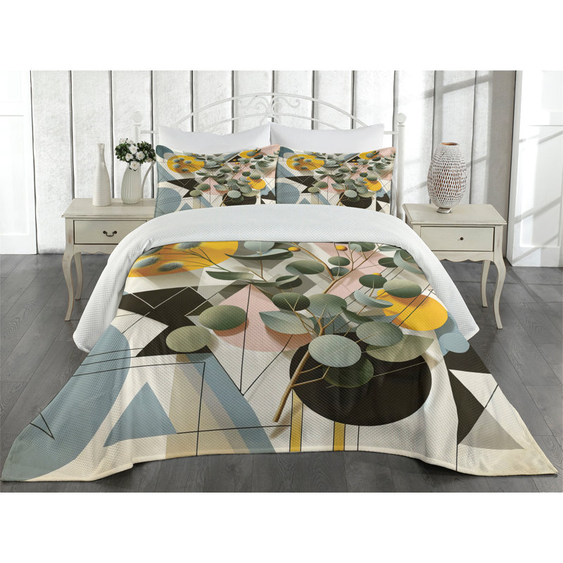 Polyester Floral Coverlet, King Coverlet + 2 Standard Shams