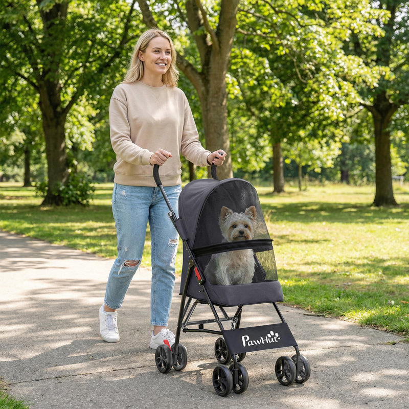 Foldable Pet Stroller, Grey