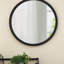 Miroir mural 20 "x 20" avec cadre en bois et finition noire-412497173