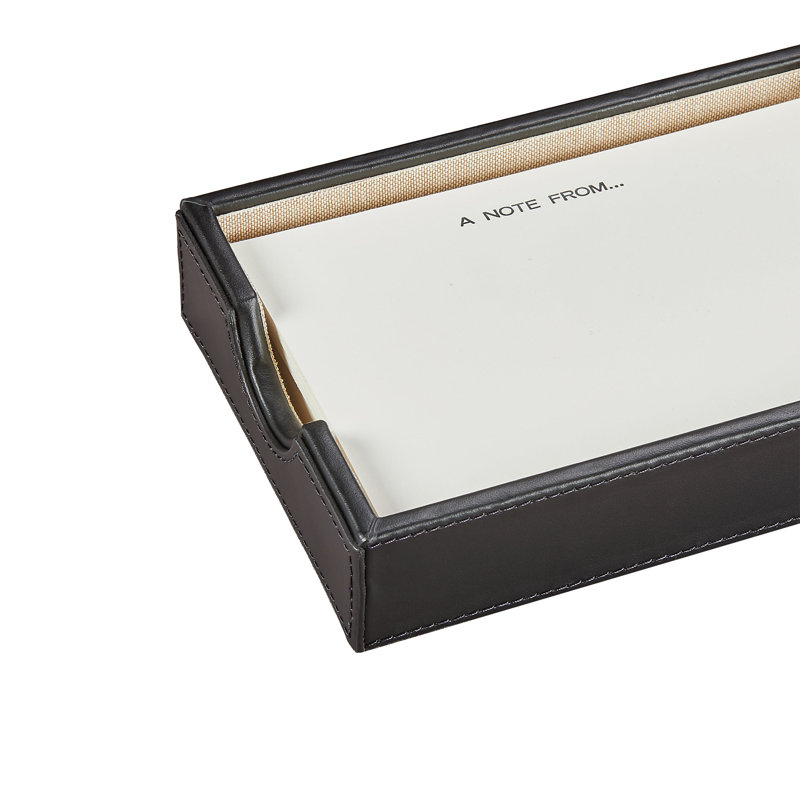 Leather Memo Tray, Black