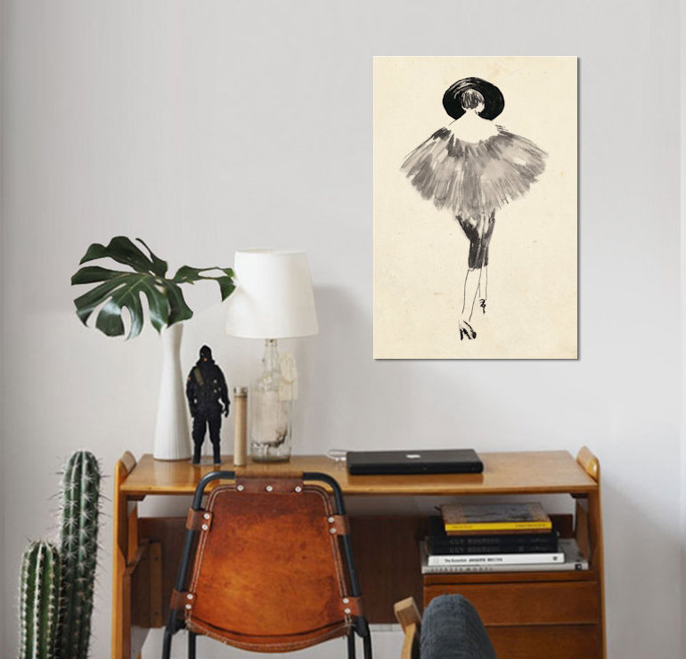 «Fashion Glimpse III», reproduction d'art sur toile tendue, H 40 po x l 26 po x P 1,5 po, Toile tendue, Pas de tapis