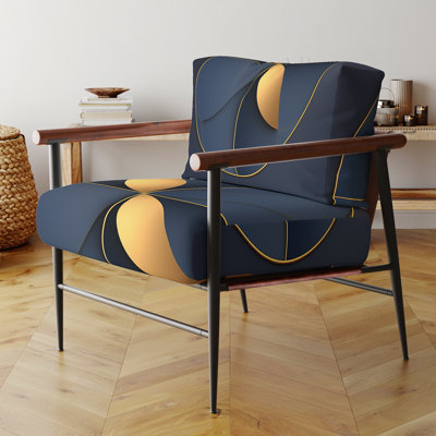 Fauteuil d'appoint décoratif en velours bleu Sacramental