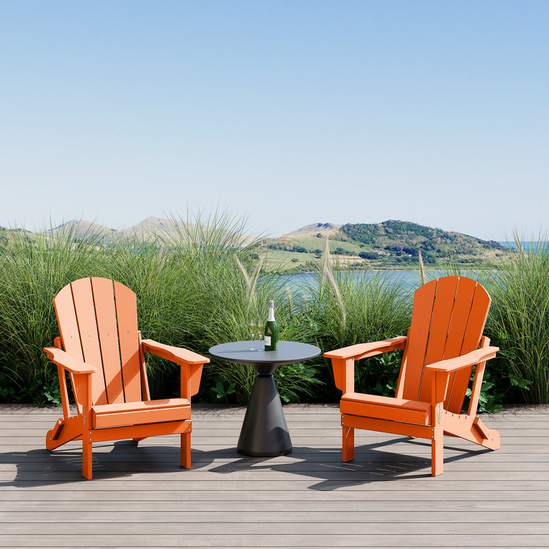 Laguna Foldable Outdoor Adirondack Set, Orange