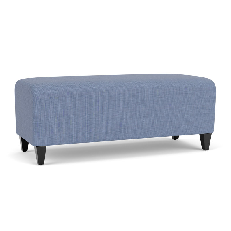 Banc de réception Ravenna, Bois noir, Chambray bleu marine clair
