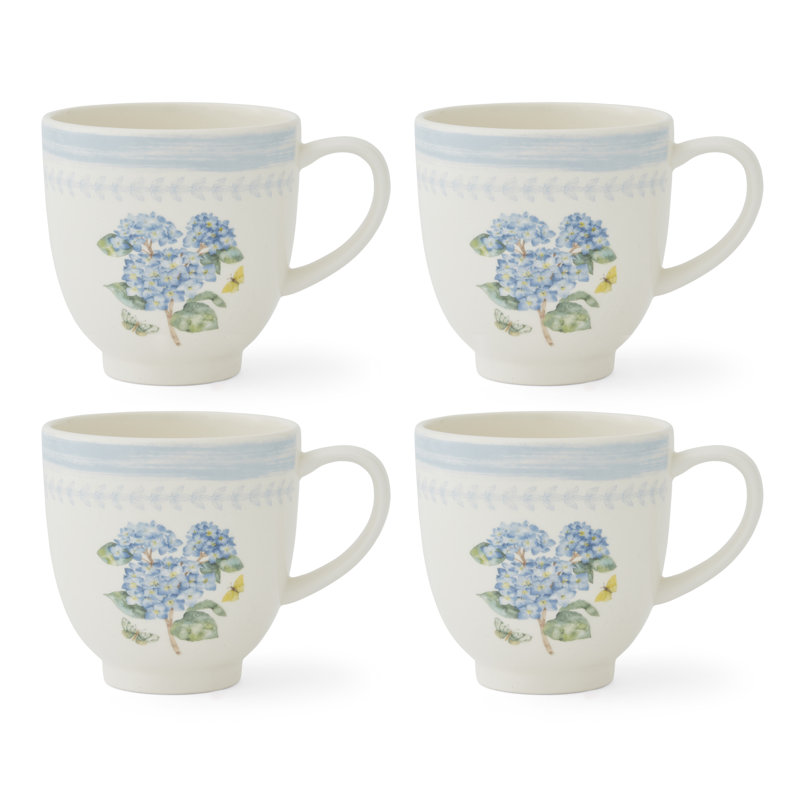 BG Sketchbook Set of 4 Mugs, Hydrangea