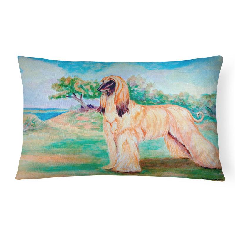 Afghan Hound Outdoor Reversible Throw Pillow