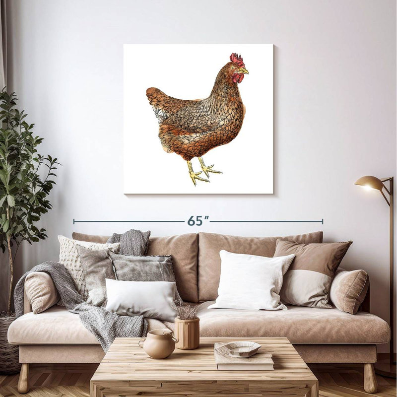 Crowle Brown Chicken, 39" H x 39" W