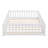 Twin Size Floor Bed With Door,Solid Wood Platform Bed Frame With Fence,Suitable For ,Pine Wood,White-342799698-342799699