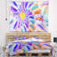 Tapisserie florale en verre coloré multicolore avec spirales-28496021