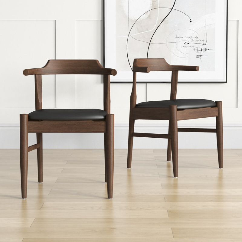 Chaise d'appoint en bois massif Wellington, Noir