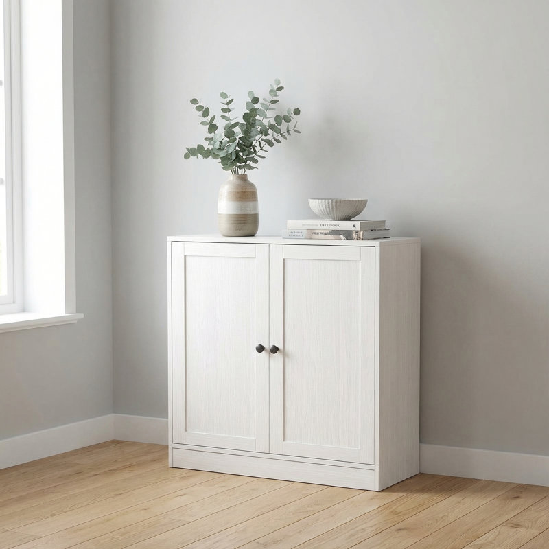 31.5"H X 23.6"W X 15.8"D Tall 2 - Door Accent Cabinet, White