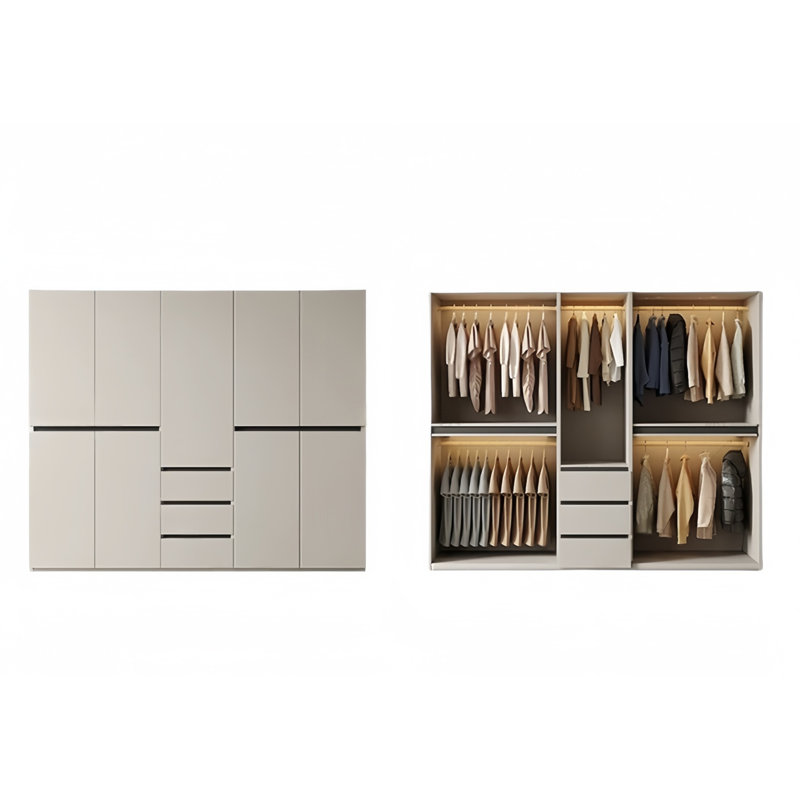 Garde-robe moderne et segmentée, H 78,74 po x l 78,74 po x P 23,62 po